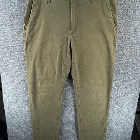 Mott And Bow Stretch Twill Chino Pants Men Green Size 34 Casual ACTL 34X30 - Picture 1 of 15